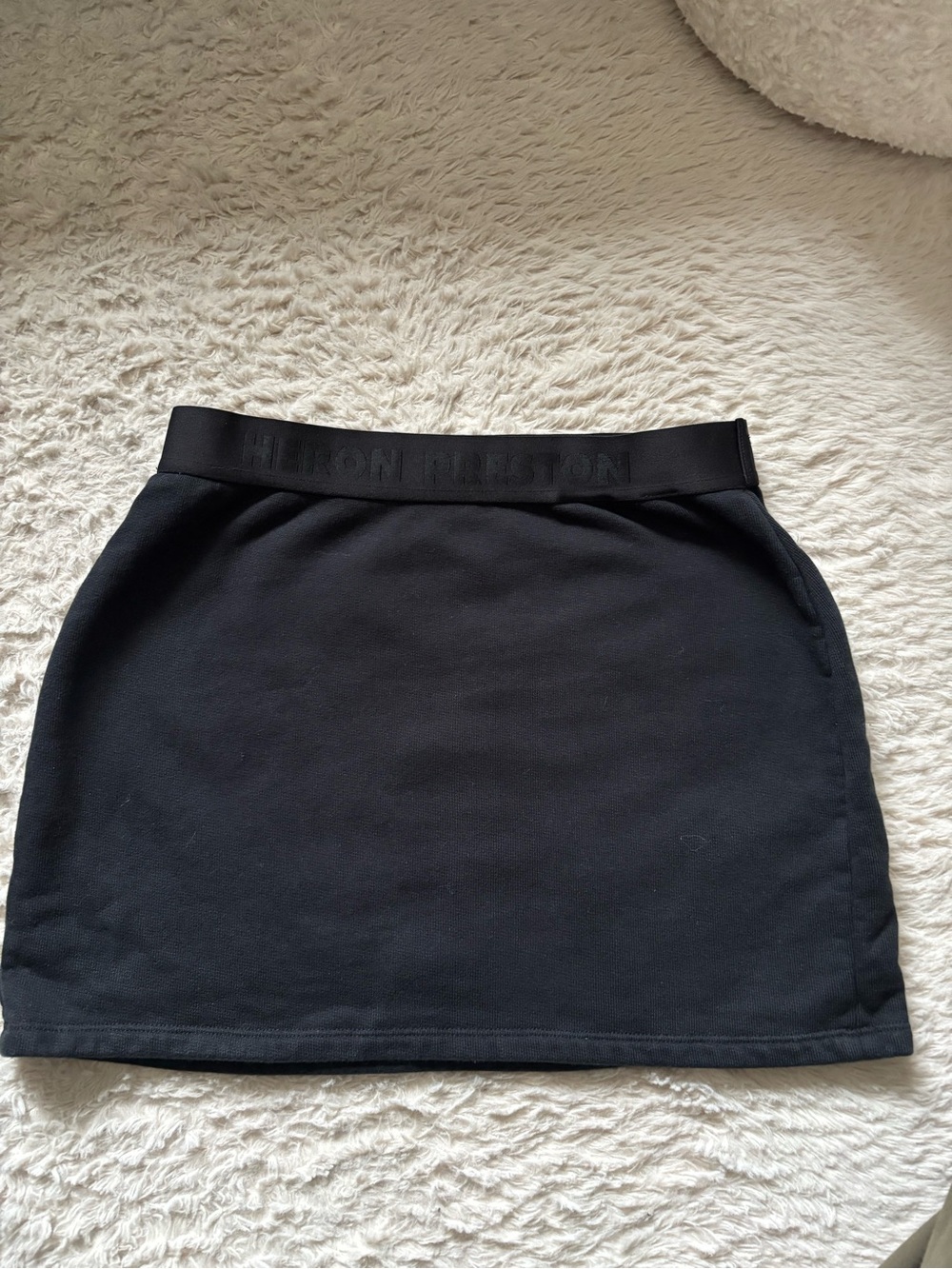 Heron Preston Black Logo Elastic Waist Mini Skirt